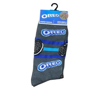 •OREO NABISCO•NWT GRAY OREO NABISCO NOVELTY LOGO GRAPHIC CREW SOCK MEN SIZE 6-12